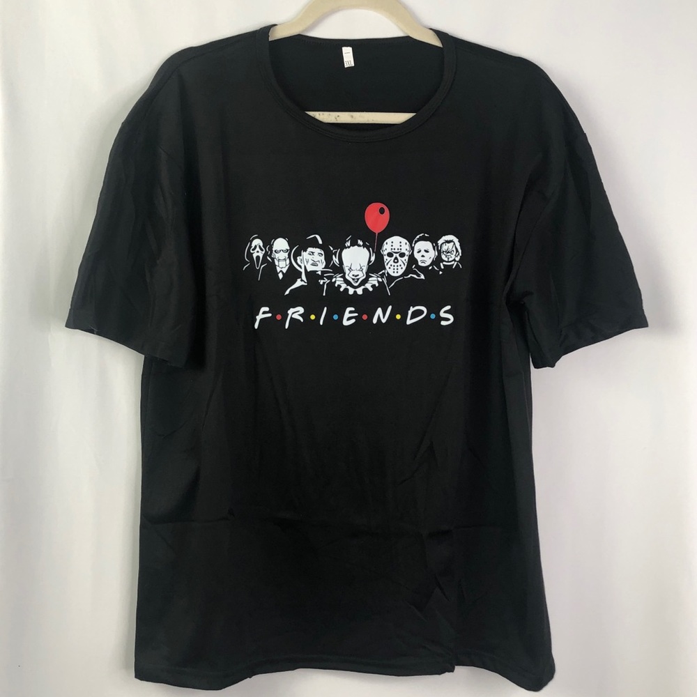 Halloween classic character friends t-shirt black